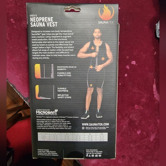 SaunaTek Men's Sauna Sweat Suit Vest - Picture 4 of 7